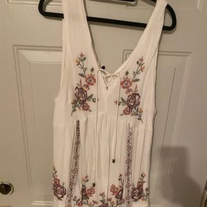 White floral embroidered dress